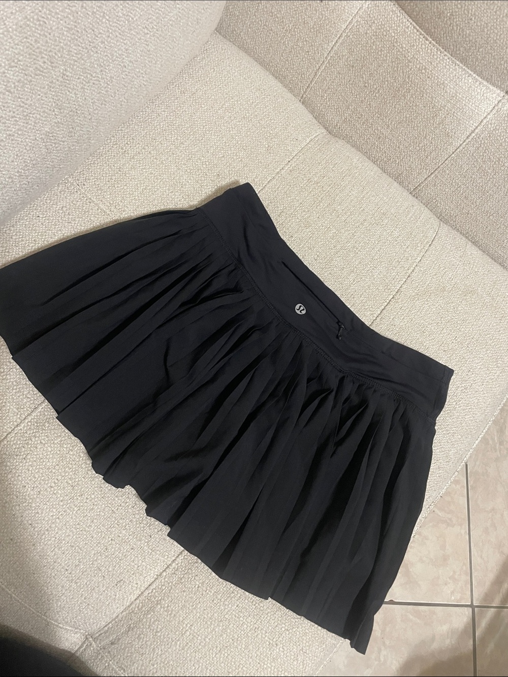 lululemon athletica Black Pleated Skater Skirt